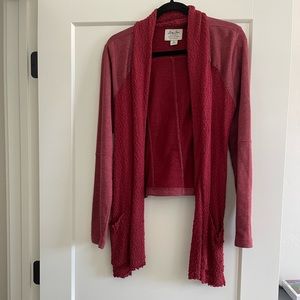 USED Lucky Brand Red Knit Cardigan - size MEDIUM